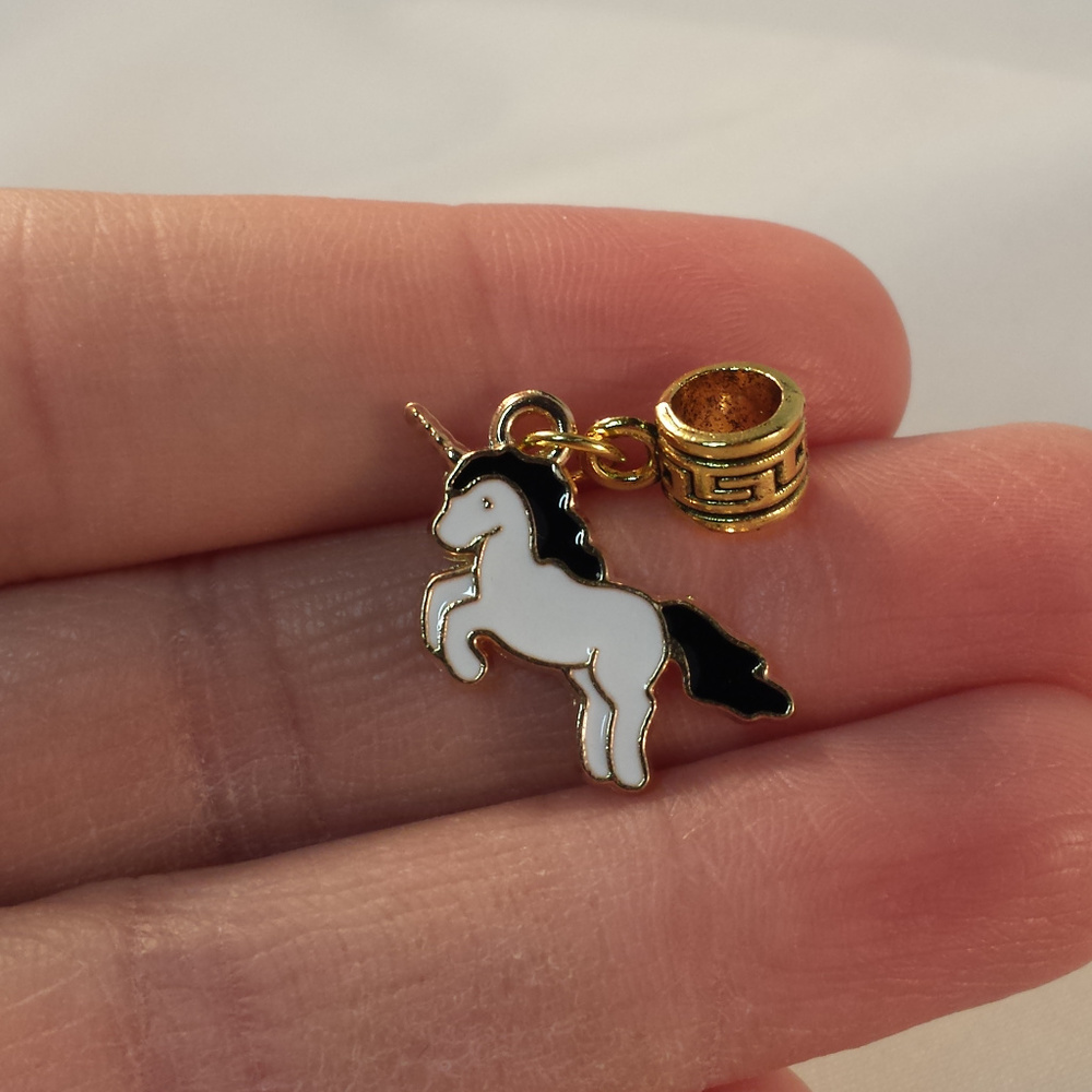 Gold Plated Black Unicorn Horse Bracelet Necklace Charm Pendant Party Gift